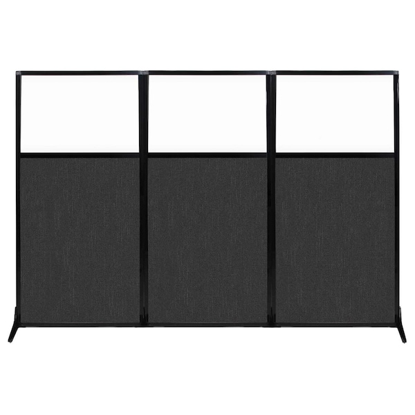 Work Station Screen 99" x 70" Black Fabric With Clear Window